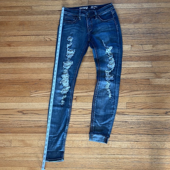 Warehouse One Mid Rise Skinny Distressed Jeans - Picture 7 of 9